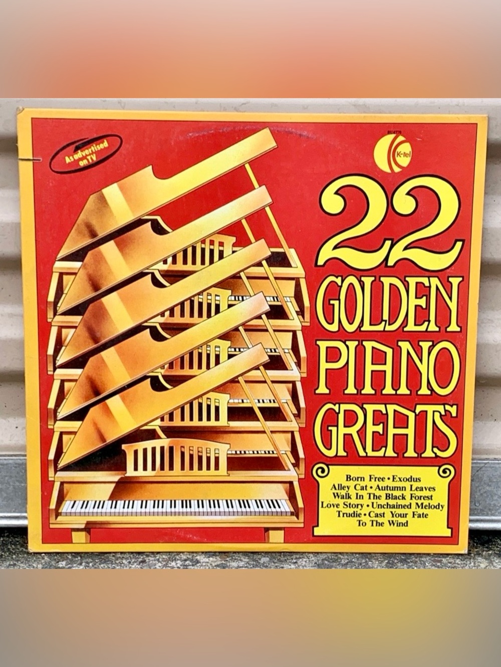 1970s Vintage K-tel Records 22 Golden Piano Greats Vinyl Compilation Record
